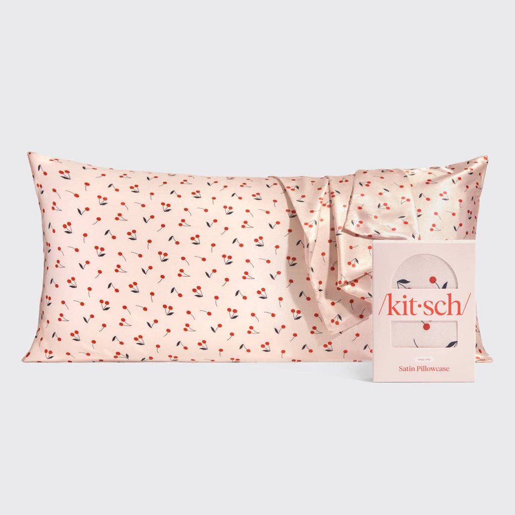 Satin Pillowcase King Cherry Print