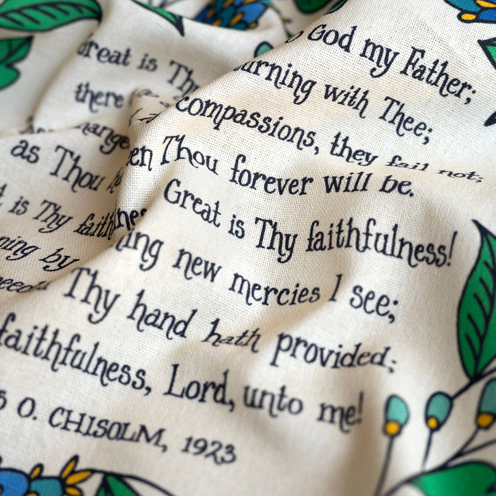 Great Is Thy Faithfulness Hymn Tea Towel Full Color