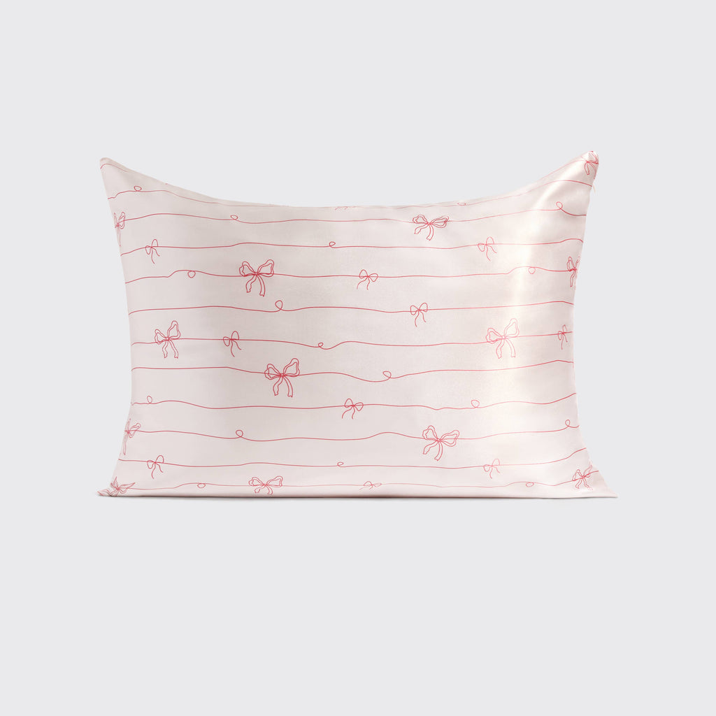 Satin Pillowcase Striped Bows Standard