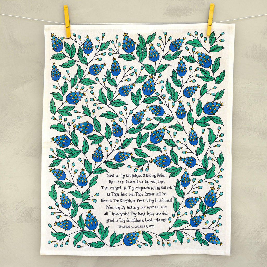 Great Is Thy Faithfulness Hymn Tea Towel Full Color