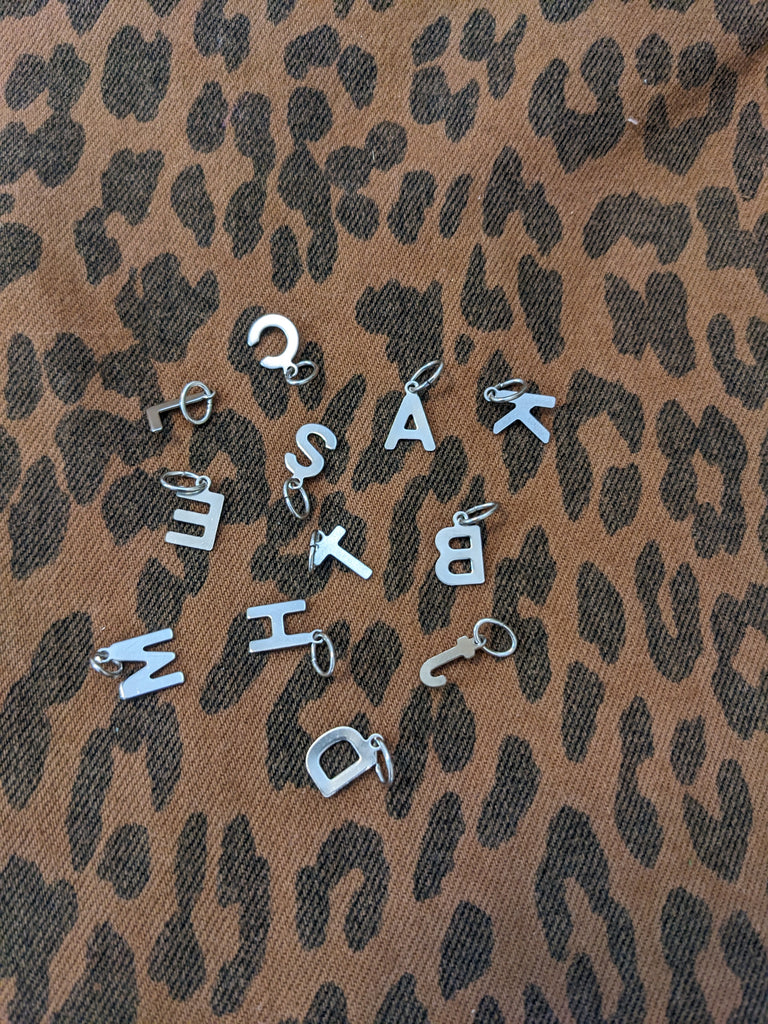 Farrah B Silver Initial Charms
