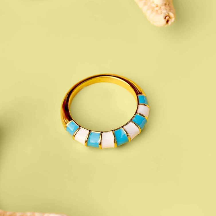 Striped Enamel Ring