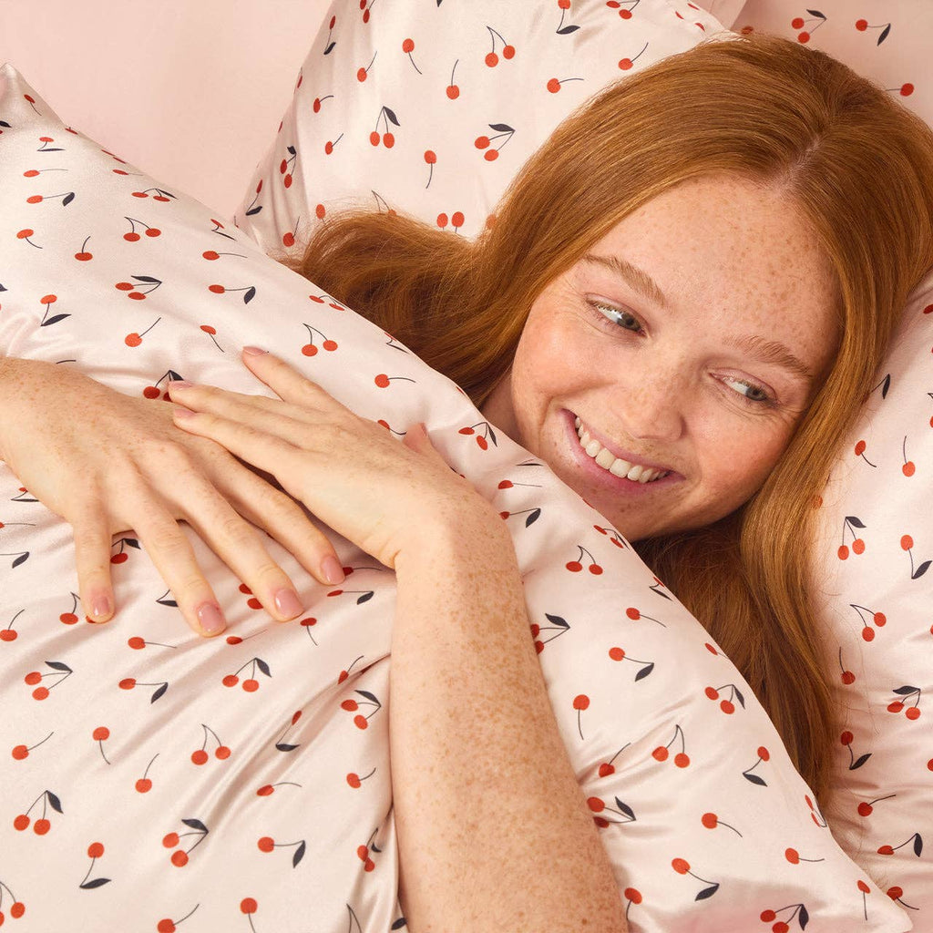 Satin Pillowcase King Cherry Print