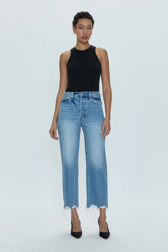 Cassie Super High Rise Crop Straight Jean