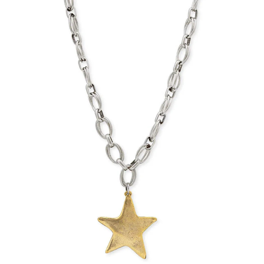 Star Shine Two-Tone Necklace