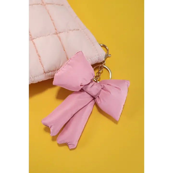 Puffy Bow Ribbon Bag Charm Keychain
