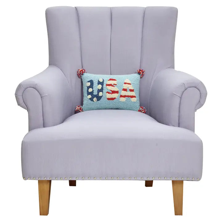 USA Pom Pom Hook Pillow