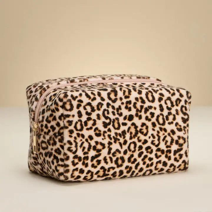 Leopard Print Rectangular Makeup Bag