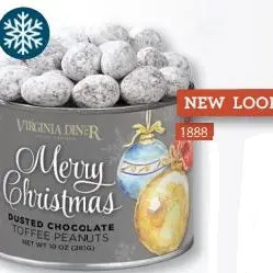 Merry Christmas Dusted Chocolate Toffee Peanuts 10oz