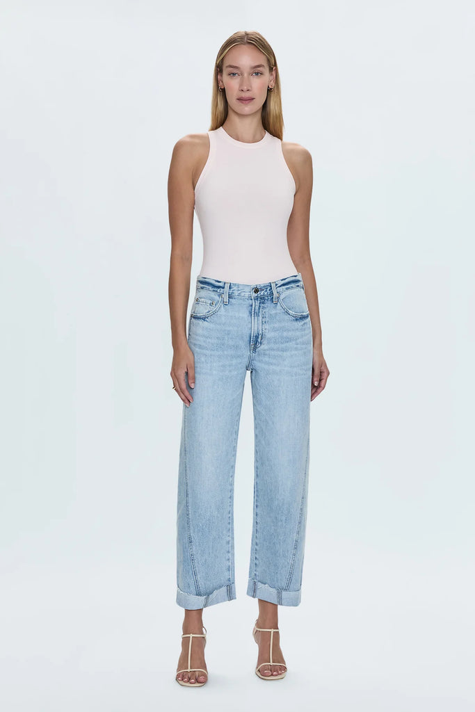 Kacey Mid-Rise Cuffed Boyfriend Jeans