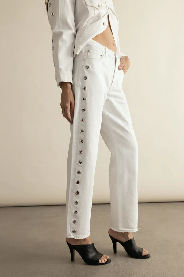 Lexi Mid-Rise Bowed Straight Jean Vivid White