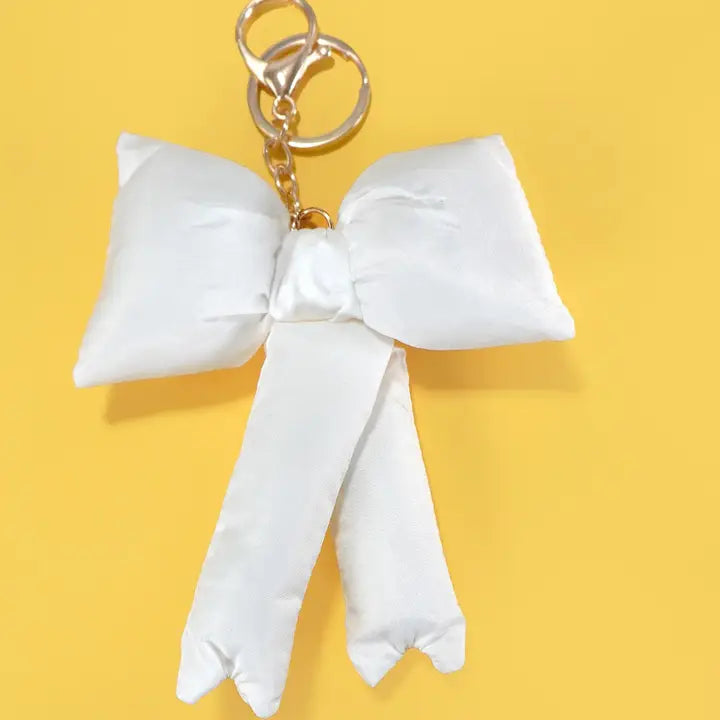 Puffy Bow Ribbon Bag Charm Keychain
