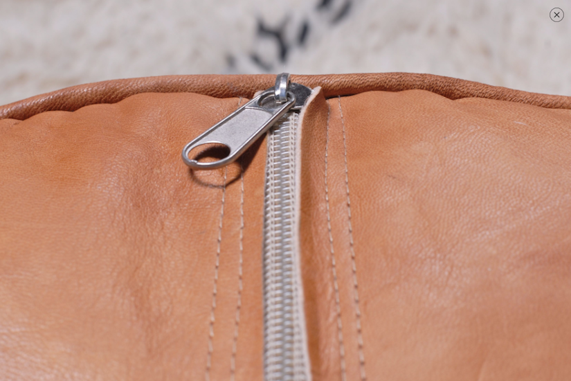 Berber Wares Moroccan Leather Pouf Medium Tan