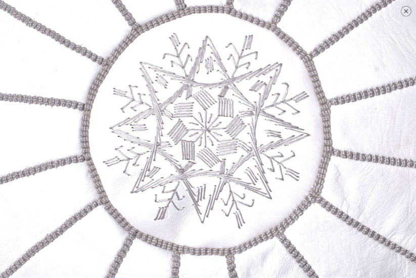 Berber Wares Moroccan Leather Pouf White