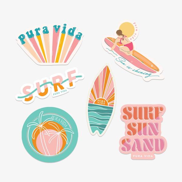 Pura Vida 6-Pack Stickers