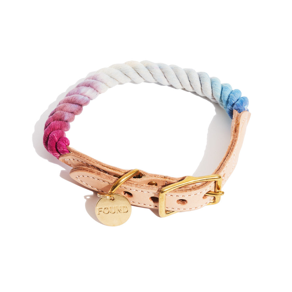 Mood Ring Ombre Cotton Rope Cat & Dog Collar