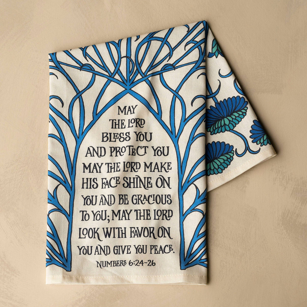 The Blessing Scripture Tea Towel Full Color