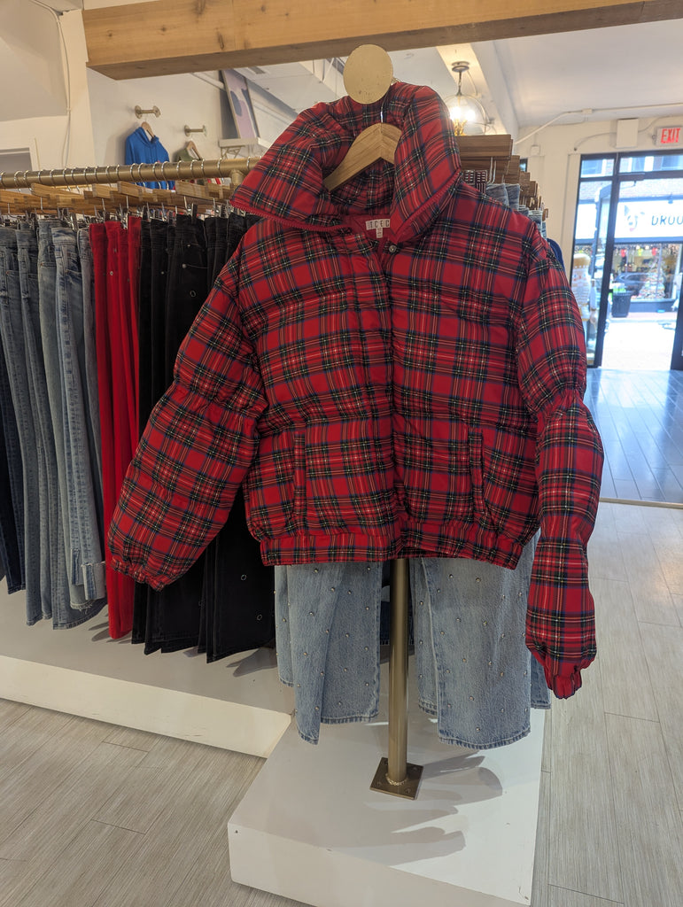 Plaid Puffer Jacket