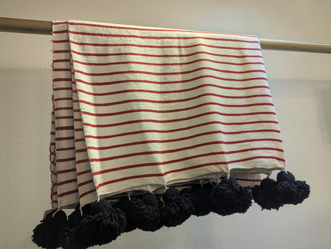 Berber Wares Aisha Cotton Pom Pom Blanket
