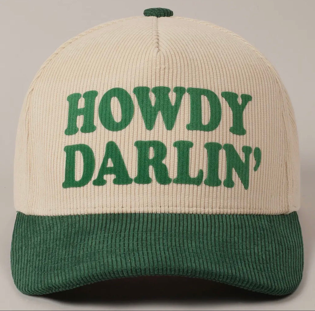 Howdy Darlin' Embroidery Two-Tone Canvas Cap