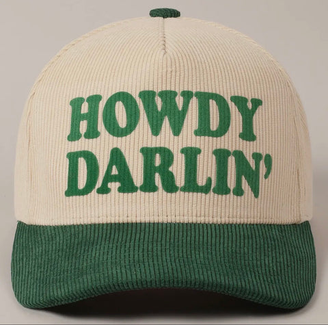 Howdy Darlin' Embroidery Two-Tone Canvas Cap