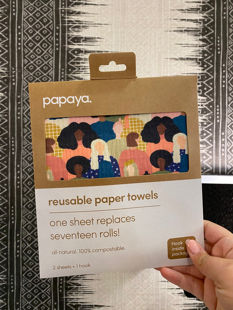 Papaya Reusable Paper Towels + Hook