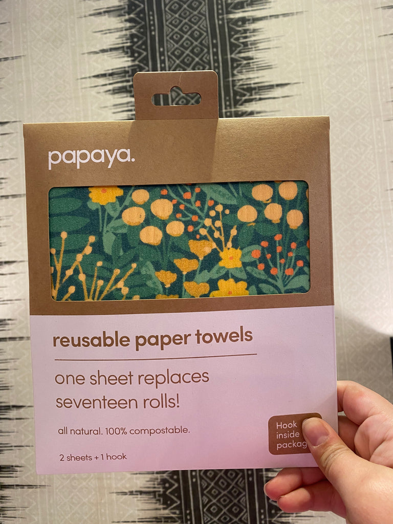 Papaya Reusable Paper Towels + Hook