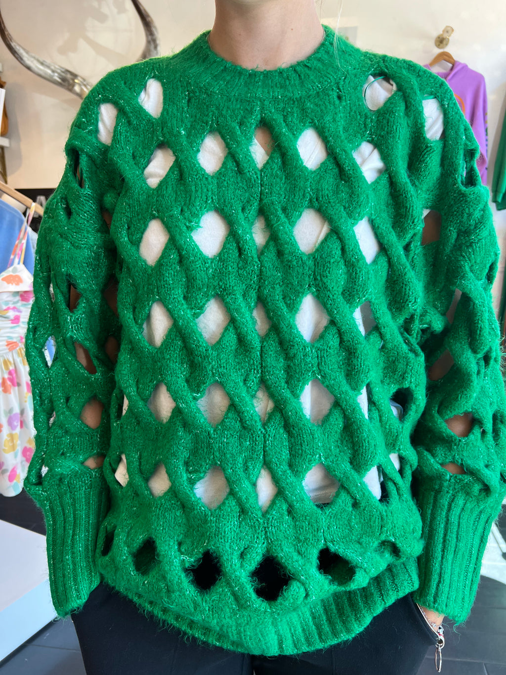 Darya Open Knit Pullover Sweater