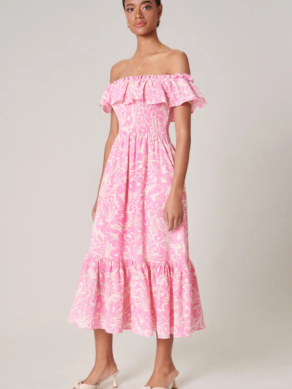Malia Off the Shoulder Midi Dress