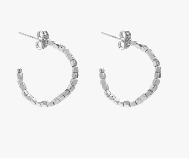 Diamond Cut Hoop Earrings