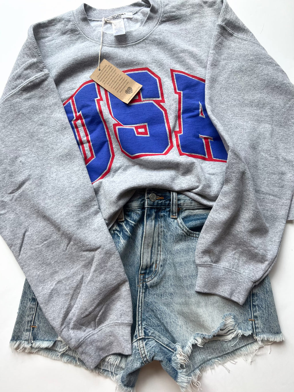 Cropped USA Sweatshirt