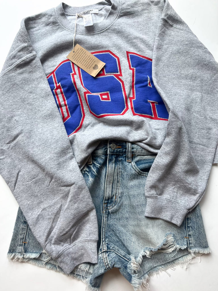 Cropped USA Sweatshirt