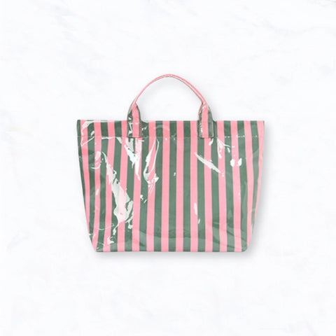Waterproof Glossy Stripe Tote Bags