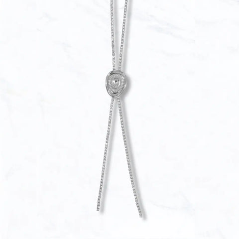 Adjustable Crystal Bolo Cowboy Hat Necklace