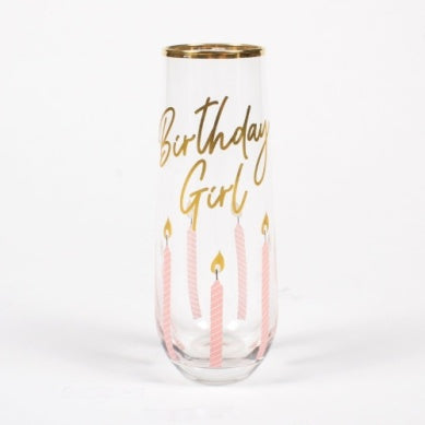 Stemless Champagne Birthday Girl Glass