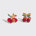 Mini Rhinestone Claw Clips 2pc Set Cherry