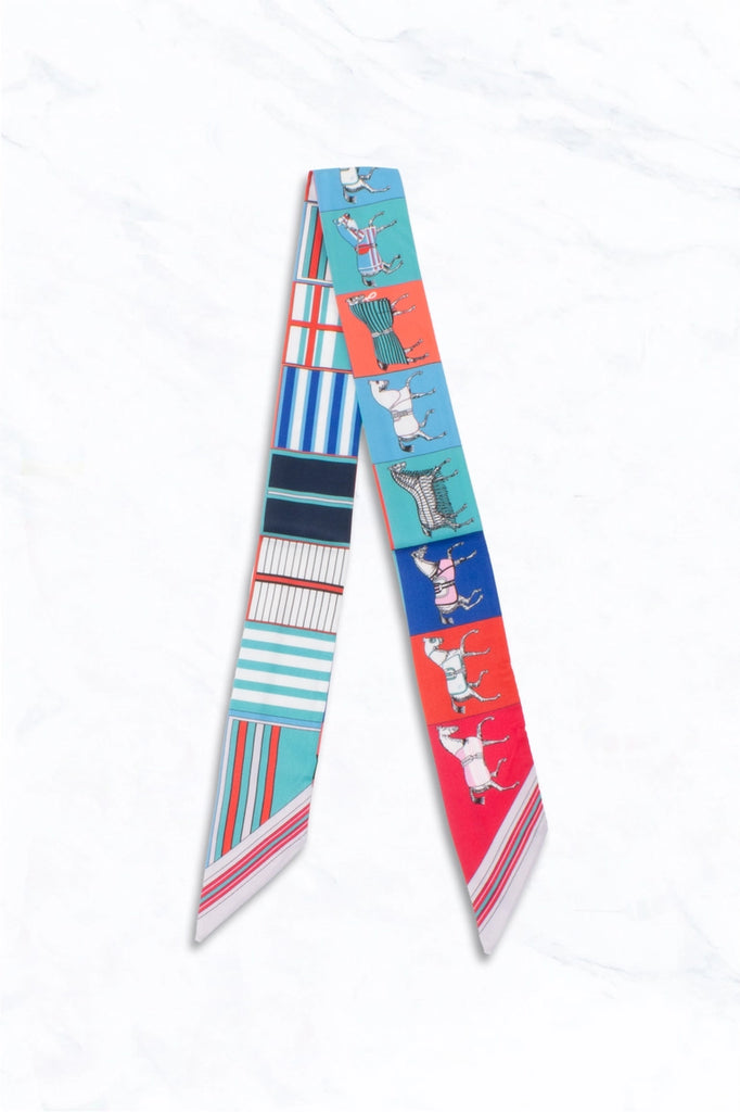 Horse Colorful Stripe & Block Print Scarf