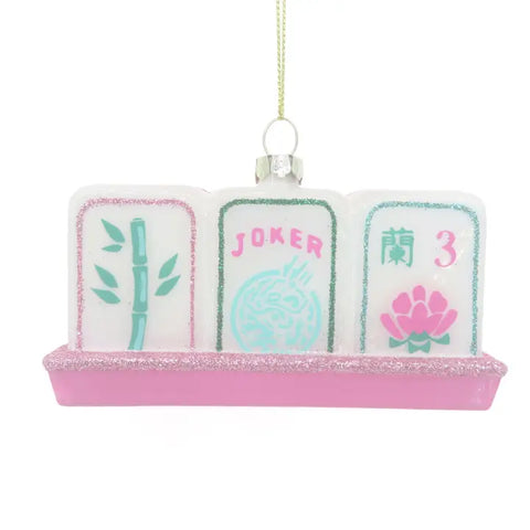 Mahjong Tile Glass Ornament