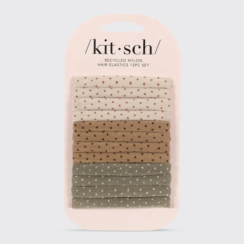 Recycled Nylon Medium Polka Dot Elastics 12pc