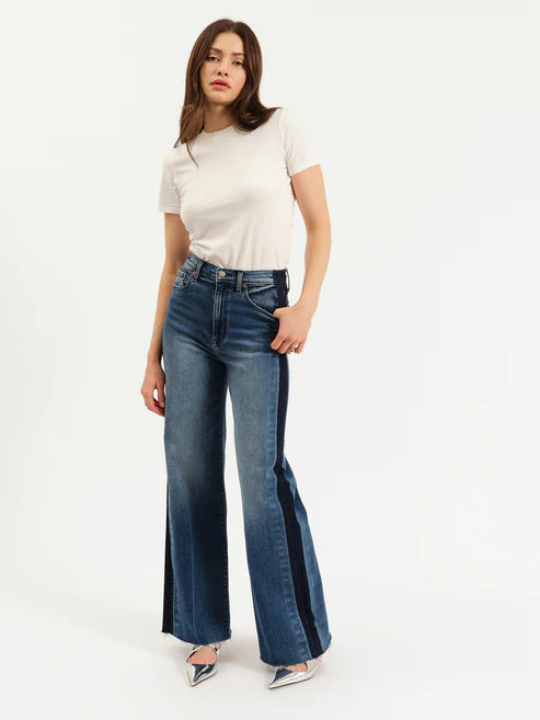 Far Out High-Rise Wide Leg Tuxedo Jean
