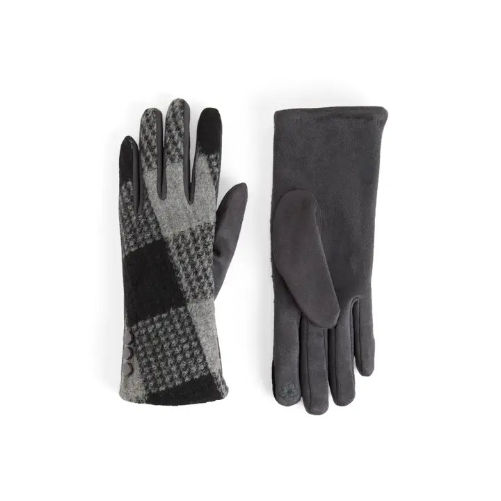 Large Checkered Touchscreen Gloves