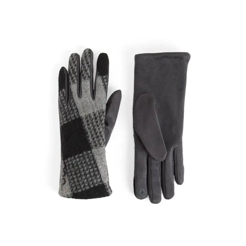 Large Checkered Touchscreen Gloves