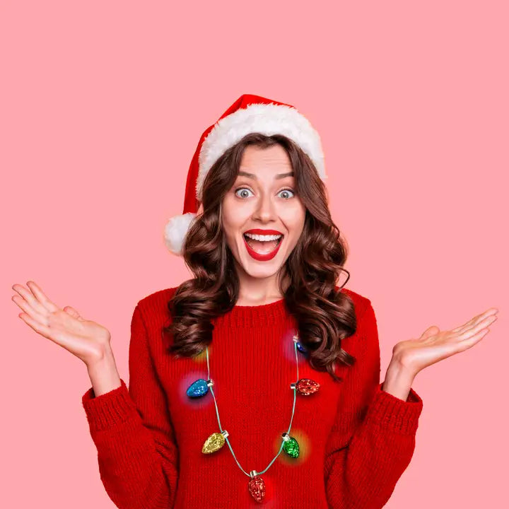 Lotsa Lites! Holiday Frost Bulb Necklace