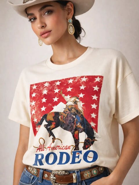 All-American Rodeo Western Cowboy T-Shirt