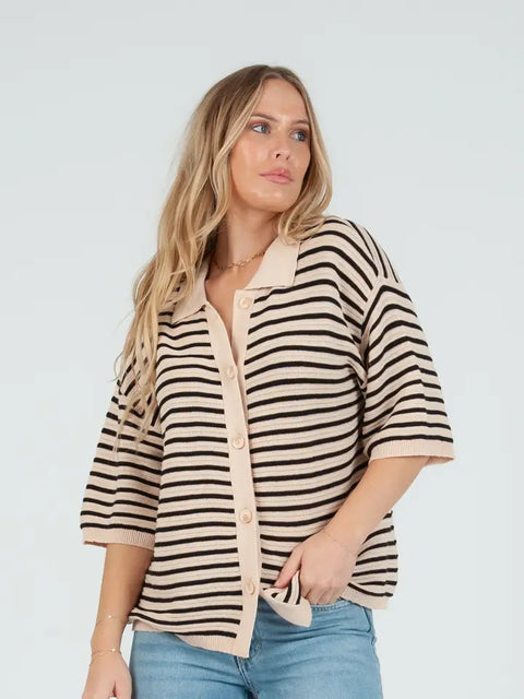 Knit Stripe Cardigan Top