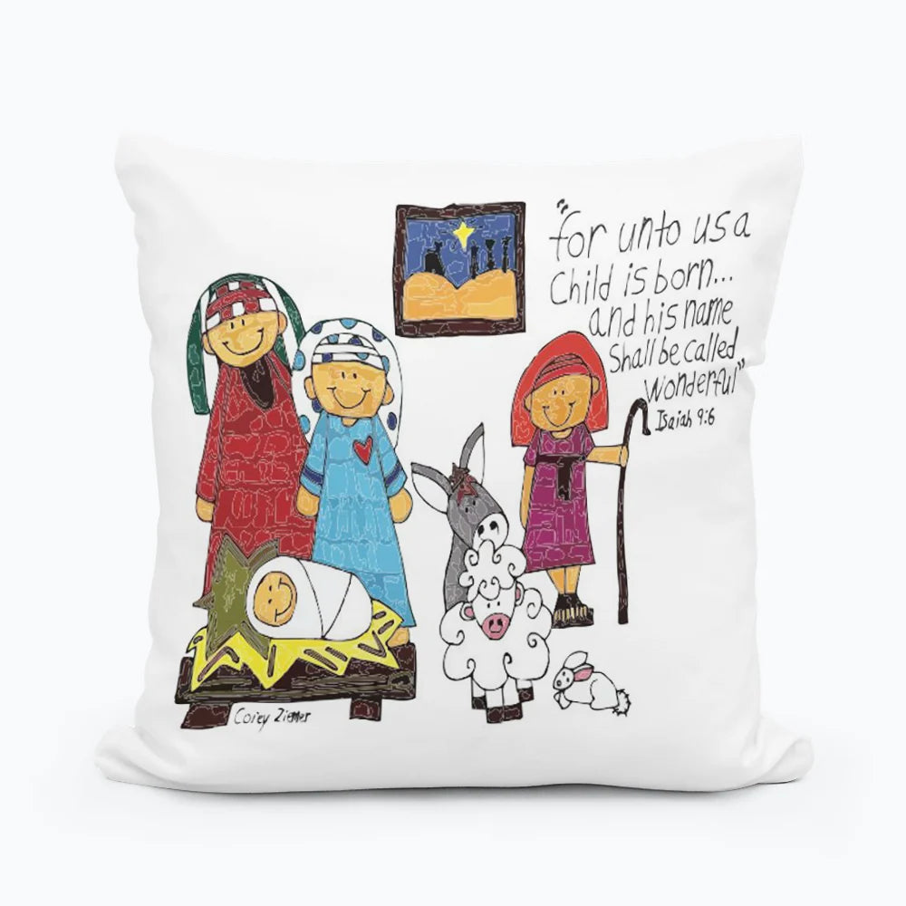 COREY'S NATIVITY SQUARE PILLOW