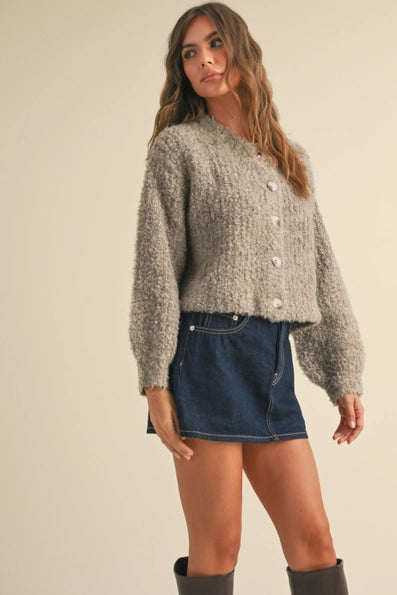 Button Front Cardigan Sweater