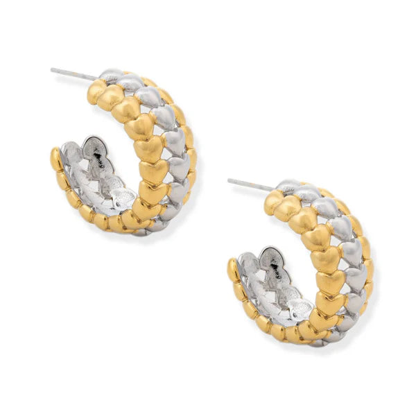 Bubble Heart Hoop Earrings