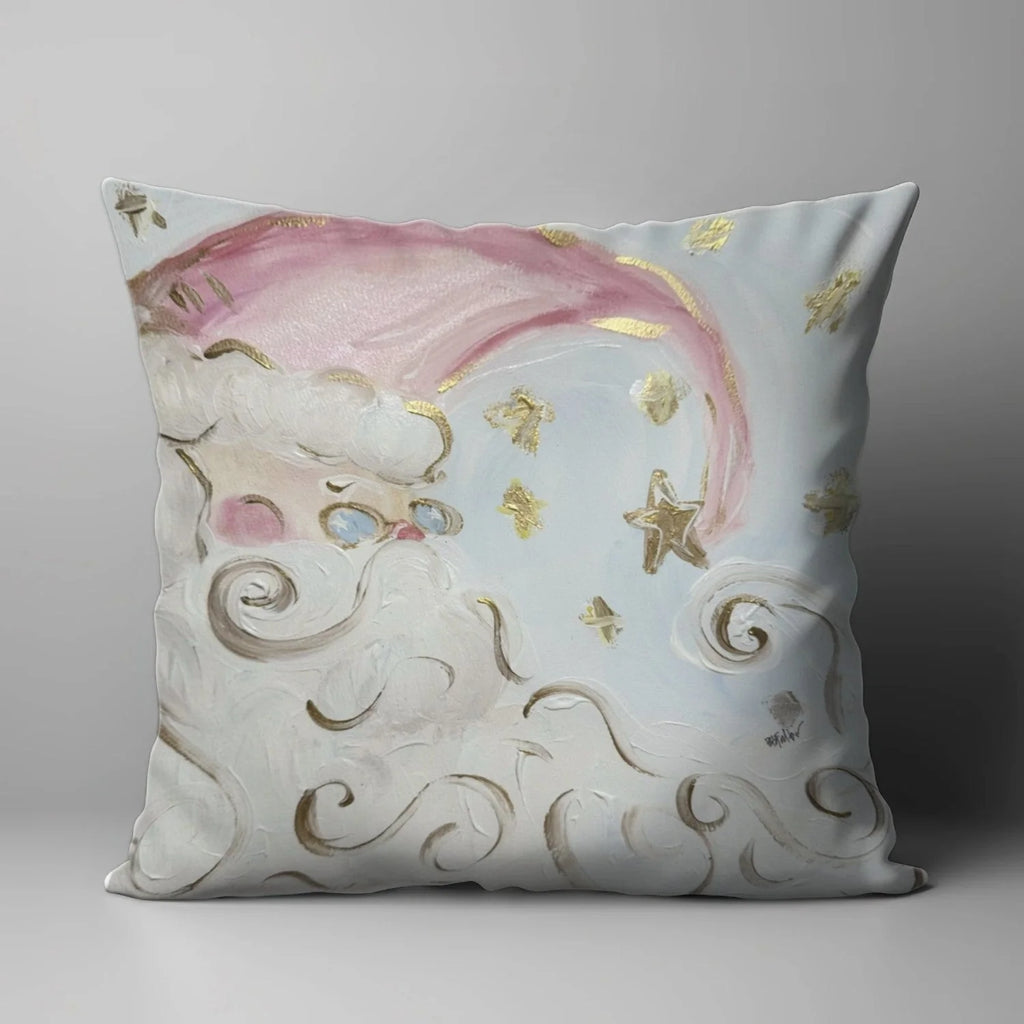 Bridgett's Pink Gold Santa Pillow