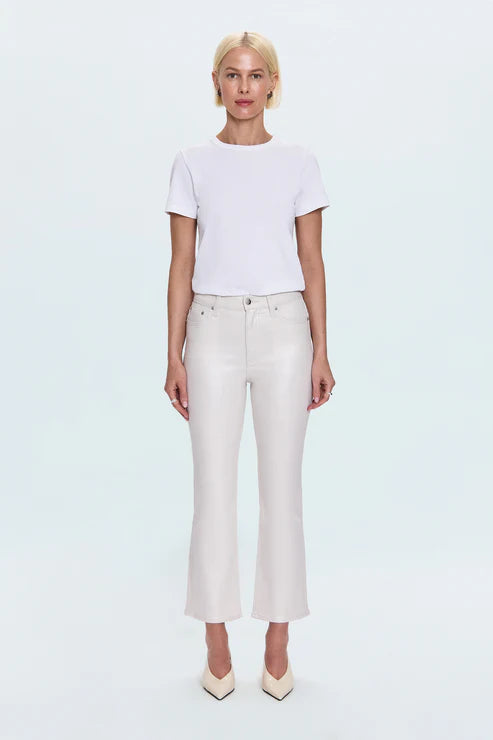 Lennon High-Rise Crop Bootcut Jean Ivory Luster